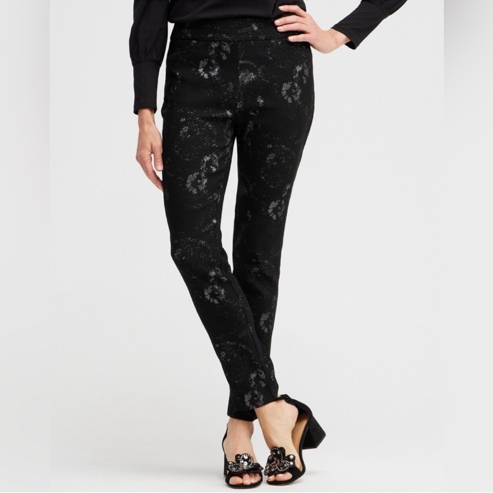 Chico's Brigitte Lurex Jacquard Ankle Pants Women's Size‎ 14R